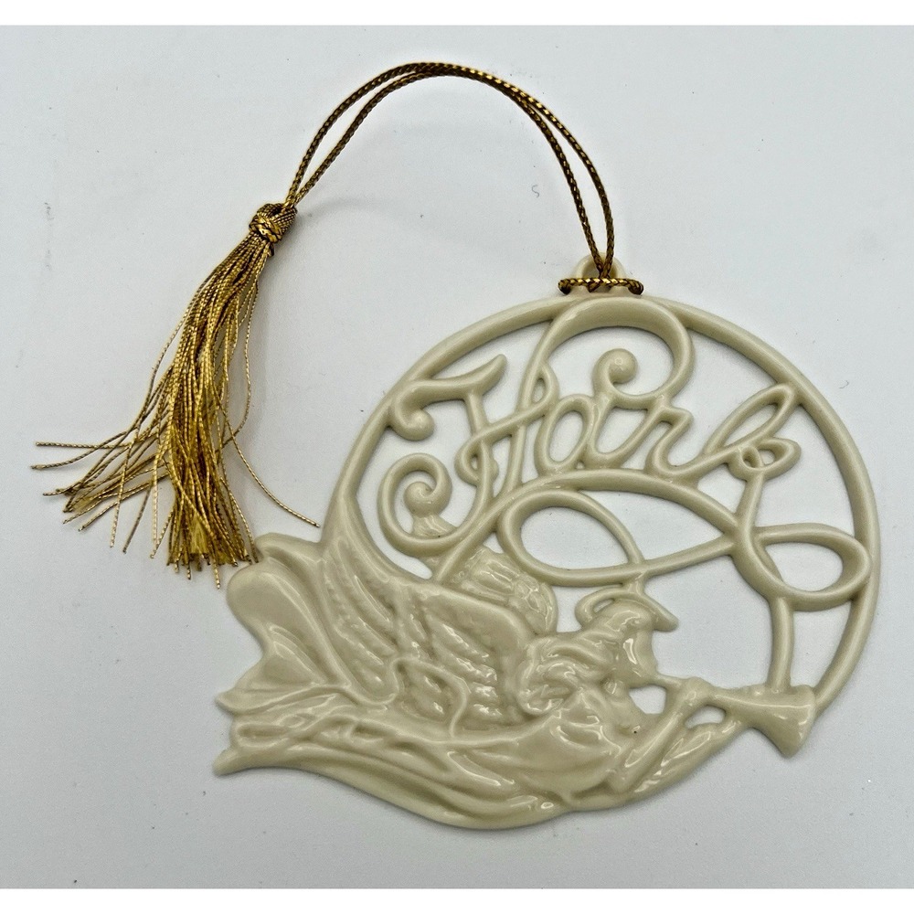 Lenox Christmas Ornament Porcelain Holiday Wishes Hark Trumpeting‎ Angel Hark